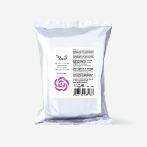 Мастика кондитерская ванильная Top Decor "Розовая" 600 г 24169 розовая, 350 ₽ Мастика кондитерская ванильная Top Decor "Розовая" 600 г 24169 розовая