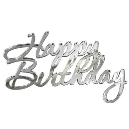 Топпер декоративный акриловый "Happy Birthday" Серебро 11х7 см 36461, 299 ₽ Топпер декоративный акриловый "Happy Birthday" Серебро 11х7 см 36461