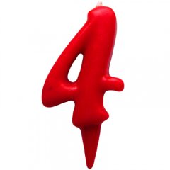 Свеча декоративная округлая "Цифра 4" Красная 2303038, 49 ₽ Свеча декоративная округлая "Цифра 4" Красная 2303038
