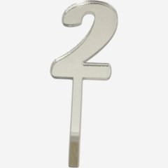 Топпер декоративный акриловый "Цифра 2" Серебро 9,5х3 см , 159 ₽ Топпер декоративный акриловый "Цифра 2" Серебро 9,5х3 см