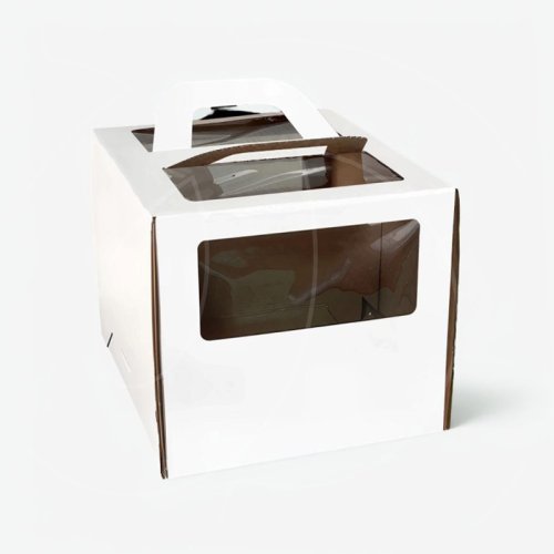 Коробка для торта с маленьким окном и ручкой белая 22х22х20 см 22220, 139 ₽ Коробка для торта с маленьким окном и ручкой белая 22х22х20 см 22220