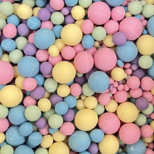 Посыпка кондитерская из дутого риса жемчуг матовый "Жёлто-голубо-розовый микс" 50 г 295м