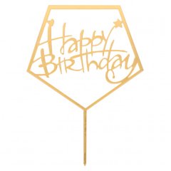Топпер декоративный акриловый "С Днём Рождения" Золото 3960637, 179 ₽ Топпер декоративный акриловый "С Днём Рождения" Золото 3960637