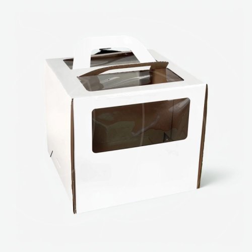 Коробка для торта с окном и ручкой белая 20х20х20 см 22020, 129 ₽ Коробка для торта с окном и ручкой белая 20х20х20 см 22020