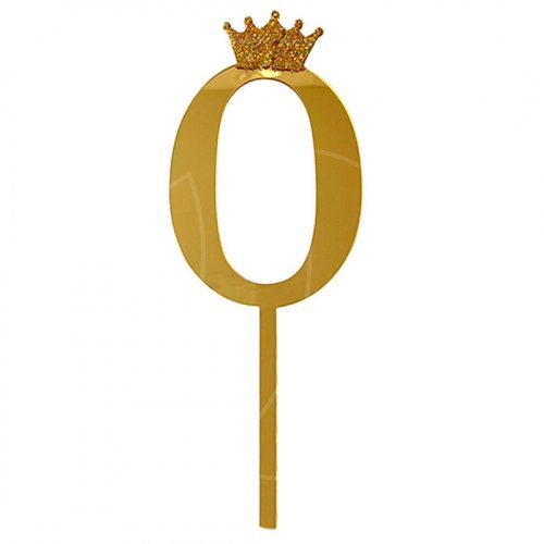 Топпер декоративный акриловый "Цифра 0" Золото , 69 ₽ Топпер декоративный акриловый "Цифра 0" Золото