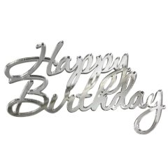Топпер декоративный акриловый "Happy Birthday" Серебро 11х7 см 36461, 299 ₽ Топпер декоративный акриловый "Happy Birthday" Серебро 11х7 см 36461