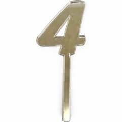 Топпер декоративный акриловый "Цифра 4" Серебро 9,5х3,5 см , 159 ₽ Топпер декоративный акриловый "Цифра 4" Серебро 9,5х3,5 см