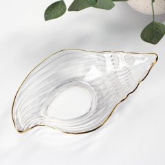 Блюдо сервировочное стеклянное "Ракушка с золотом" 9038800, 529 ₽ Блюдо сервировочное стеклянное "Ракушка с золотом" 9038800
