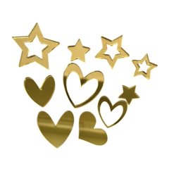 Набор топперов декоративных акриловых "Звёзды и сердечки" Золото 10 шт , 249 ₽ Набор топперов декоративных акриловых "Звёзды и сердечки" Золото 10 шт