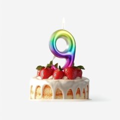 Свеча декоративная Цифра "9" Шар Радуга 5311076, 139 ₽ Свеча декоративная Цифра "9" Шар Радуга 5311076