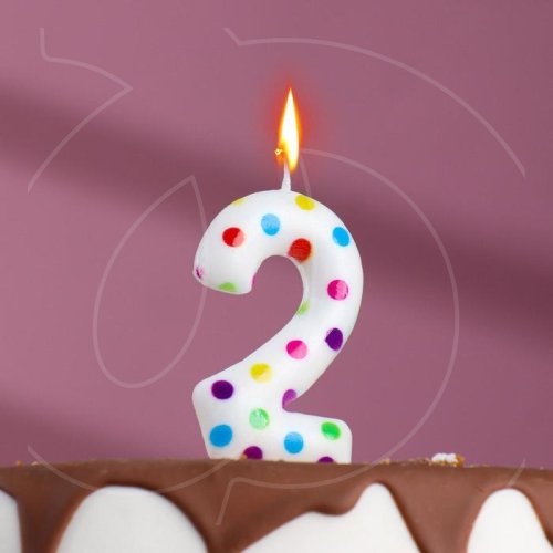 Свеча декоративная Цифра "2" Конфетти 4693309, 190 ₽ Свеча декоративная Цифра "2" Конфетти 4693309