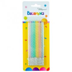 Свечи декоративные "Завитки" Пастельные 15 см 12 шт 620200-12, 190 ₽ Свечи декоративные "Завитки" Пастельные 15 см 12 шт 620200-12