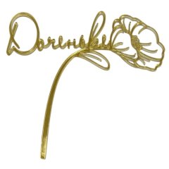 Топпер декоративный акриловый "Доченьке" Золото 11х10 см 