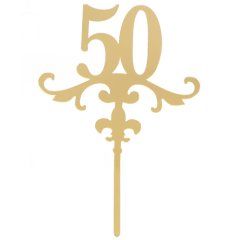Топпер декоративный акриловый "50" Золотой 2815535, 190 ₽ Топпер декоративный акриловый "50" Золотой 2815535