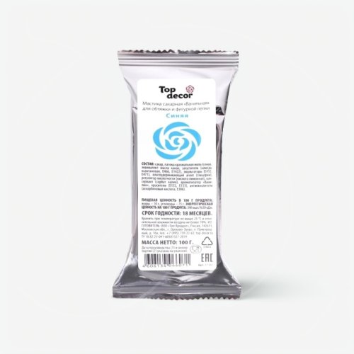 Мастика кондитерская ванильная Top Decor "Синяя" 100 г tp66071, 119 ₽ Мастика кондитерская ванильная Top Decor "Синяя" 100 г tp66071