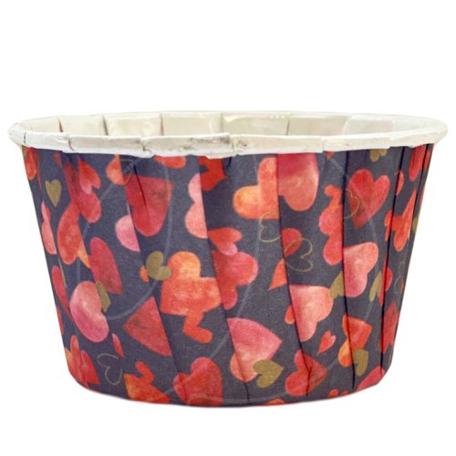 Капсула бумажная с подворотом "Чёрная с сердечками" D50 H40 1 шт б-76, 7 ₽ Капсула бумажная с подворотом "Чёрная с сердечками" D50 H40 1 шт б-76