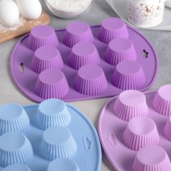 Форма силиконовая для выпечки "Кексик" 9 шт 1057128, 449 ₽ Форма силиконовая для выпечки "Кексик" 9 шт 1057128