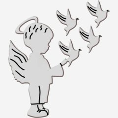 Топпер декоративный акриловый "Ангел с голубем" Серебро 9х7 см ТСК373, 389 ₽ Топпер декоративный акриловый "Ангел с голубем" Серебро 9х7 см ТСК373