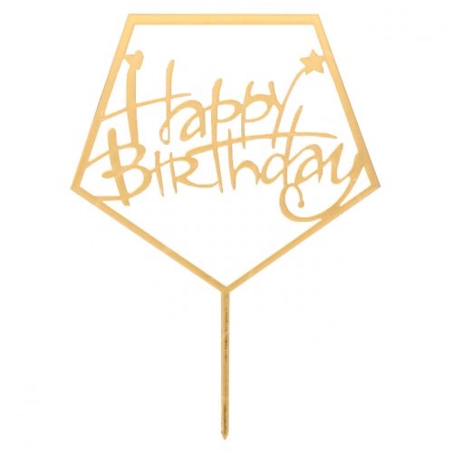 Топпер декоративный акриловый "С Днём Рождения" Золото 3960637, 179 ₽ Топпер декоративный акриловый "С Днём Рождения" Золото 3960637