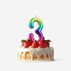 Свеча декоративная Цифра "3" Шар Радуга 5311070, 139 ₽ Свеча декоративная Цифра "3" Шар Радуга 5311070