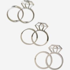 Набор топперов декоративных акриловых "Свадебные кольца" Серебро 3 шт , 110 ₽ Набор топперов декоративных акриловых "Свадебные кольца" Серебро 3 шт