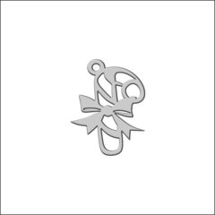 Топпер декоративный акриловый "Трость. Бирка" Серебро 4х3 см ТСК234, 150 ₽ Топпер декоративный акриловый "Трость. Бирка" Серебро 4х3 см ТСК234