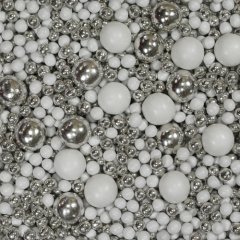 Посыпка кондитерская MIXIE "Диско-шарики белые с серебром" 45 г , 390 ₽ Посыпка кондитерская MIXIE "Диско-шарики белые с серебром" 45 г