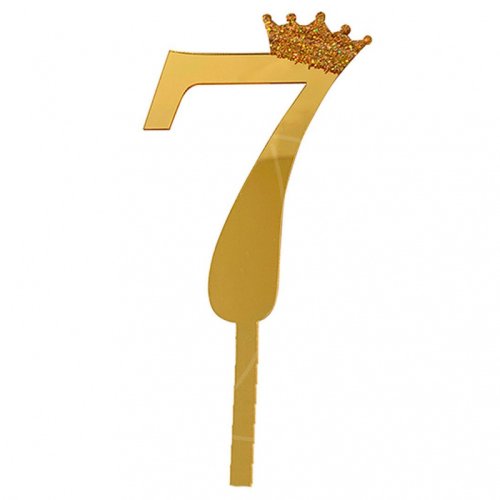 Топпер декоративный акриловый "Цифра 7" Золото , 69 ₽ Топпер декоративный акриловый "Цифра 7" Золото