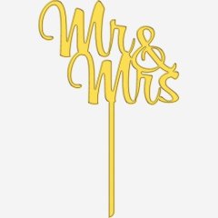 Топпер декоративный акриловый "Mr&Mrs на палочке" Золото 10х16 см ТСК362, 329 ₽ Топпер декоративный акриловый "Mr&Mrs на палочке" Золото 10х16 см ТСК362