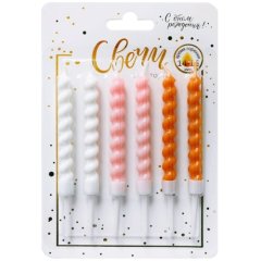 Свечи декоративные "Большие завитки" 8 см 6 шт 190277, 179 ₽ Свечи декоративные "Большие завитки" 8 см 6 шт 190277