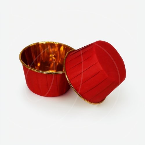 Капсула бумажная с подворотом Золото/Красный D50 H40 1 шт , 7 ₽ Капсула бумажная с подворотом Золото/Красный D50 H40 1 шт