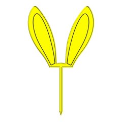 Топпер декоративный акриловый "Ушки кролика" Золото 7х6,5 см ТСК91, 290 ₽ Топпер декоративный акриловый "Ушки кролика" Золото 7х6,5 см ТСК91