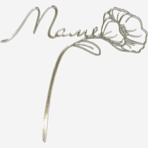 Топпер декоративный акриловый "Маме" Серебро 12х11 см , 289 ₽ Топпер декоративный акриловый "Маме" Серебро 12х11 см