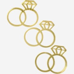 Набор топперов декоративных акриловых "Свадебные кольца" Золото 3 шт , 110 ₽ Набор топперов декоративных акриловых "Свадебные кольца" Золото 3 шт