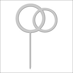 Топпер декоративный акриловый "Кольца на палочке" Серебро 8х7 см ТСК150, 219 ₽ Топпер декоративный акриловый "Кольца на палочке" Серебро 8х7 см ТСК150