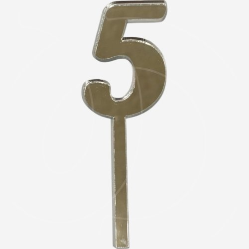 Топпер декоративный акриловый "Цифра 5" Серебро 9,5х3 см , 159 ₽ Топпер декоративный акриловый "Цифра 5" Серебро 9,5х3 см