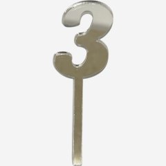 Топпер декоративный акриловый "Цифра 3" Серебро 9,5х3 см , 159 ₽ Топпер декоративный акриловый "Цифра 3" Серебро 9,5х3 см