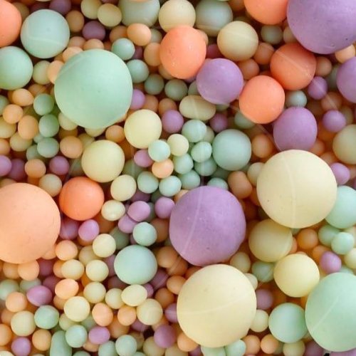 Посыпка кондитерская из дутого риса жемчуг матовый "Жёлто-оранжево-зелёный микс" 50 г 296м, 79 ₽ Посыпка кондитерская из дутого риса жемчуг матовый "Жёлто-оранжево-зелёный микс" 50 г 296м