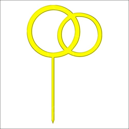 Топпер декоративный акриловый "Кольца на палочке" Золото 10х8 см ТСК184, 289 ₽ Топпер декоративный акриловый "Кольца на палочке" Золото 10х8 см ТСК184
