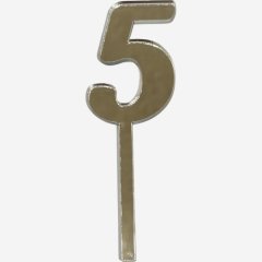 Топпер декоративный акриловый "Цифра 5" Серебро 9,5х3 см , 159 ₽ Топпер декоративный акриловый "Цифра 5" Серебро 9,5х3 см