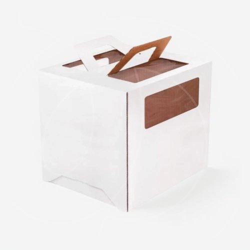 Коробка для торта с окном и ручкой белая 24х24х24 см НФ-00000057, 189 ₽ Коробка для торта с окном и ручкой белая 24х24х24 см НФ-00000057