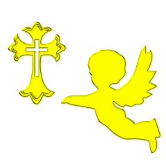 Набор топперов декоративных акриловых "Крещение" Золото ТСК130, 199 ₽ Набор топперов декоративных акриловых "Крещение" Золото ТСК130