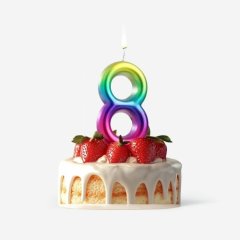 Свеча декоративная Цифра "8" Шар Радуга 5311075, 139 ₽ Свеча декоративная Цифра "8" Шар Радуга 5311075