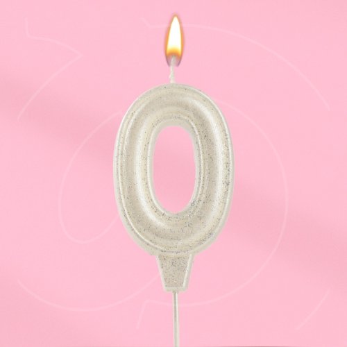 Свеча декоративная Цифра "0" Жемчужный перламутр с блёстками 10870115, 109 ₽ Свеча декоративная Цифра "0" Жемчужный перламутр с блёстками 10870115