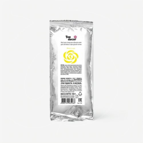 Мастика кондитерская ванильная Top Decor "Жёлтая" 100 г tp65999, 119 ₽ Мастика кондитерская ванильная Top Decor "Жёлтая" 100 г tp65999