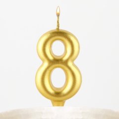 Свеча декоративная Цифра "8" Золотая пухлая 1973400, 119 ₽ Свеча декоративная Цифра "8" Золотая пухлая 1973400