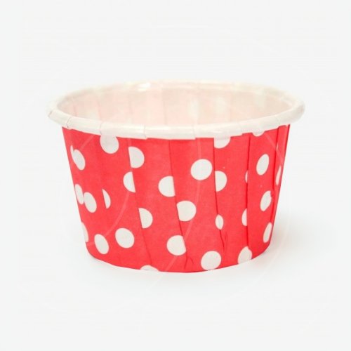 Капсула бумажная с подворотом Красная в белый горошек D50 H40 1 шт Б-23, 7 ₽ Капсула бумажная с подворотом Красная в белый горошек D50 H40 1 шт Б-23