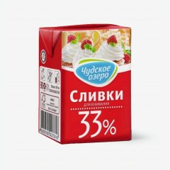 Сливки ультрапастеризованные Чудское озеро 33% 200 мл 
