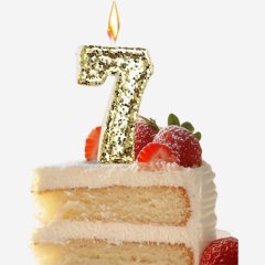 Свеча декоративная Цифра "7" Золотые пайетки 5572721, 89 ₽ Свеча декоративная Цифра "7" Золотые пайетки 5572721