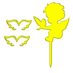 Топпер декоративный акриловый "Ангел с голубем и крыльями" Золото 5х5,5 см ТСК177, 189 ₽ Топпер декоративный акриловый "Ангел с голубем и крыльями" Золото 5х5,5 см ТСК177